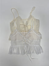 Frilled See-through Layered Bustier