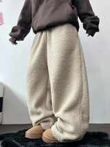 クリームテディシープファーロングパンツ🧸🤎🐑🖤3COLOR