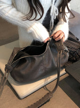 Ine Half Moon Two-Way Leather Cross Shoulder Bag