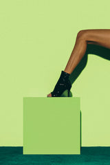 Open Toe Slim Ankle Heel(Glossy Black)