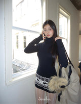Muse Nordic Turtleneck Line One-Piece Dress