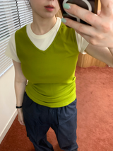 ベースVネックノースリーブ