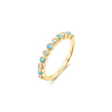 [Worn by Jung Yonghwa] Silver Bezel Lab Created Turquoise Ring R063-01G