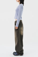 Pasrty Brown Washed Denim