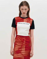 Embroidered Graphic Jersey Skirt _ RED