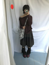 Feminine Flat Neck Long T-Shirt
