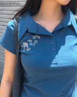 Devon Star Printed Collar Short-Sleeved T-Shirt