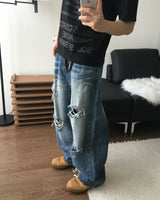 ワープ デストロイド デニム パンツ