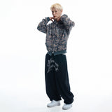 Rhinestone Camo Hoodie - BEIGE