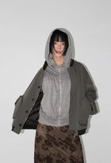 HIDDEN BUTTON TANKER JACKET