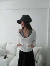 v neck pocket hoody