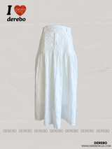 hot sealing plaid white long skirt