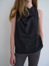 Celine cowl blouse (Black)