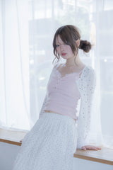  studs ribbon camisole(pink)