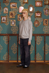 LAYERED V NECK KNIT / GREY
