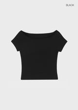 [B-BASIC] スタンダードスリムオフショルダー半袖Tシャツ (2 SIZE)