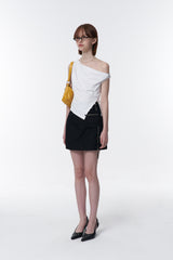 COLLECTION UNBALANCE DRAPE SLEEVELESS [WHITE]