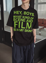 フィルムレタリングオーバーサイズショートスリーブTシャツ