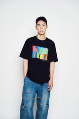 25SS エイリアンラビットポップアートショートスリーブTシャツ ブラック