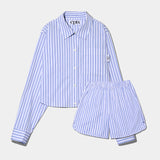 STRIPED POPLIN SHIRTS SET_WHITE