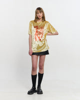 ベルベットプリントオーバーサイズTシャツ _ YELLOW