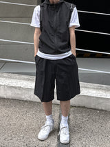 Nylon Wide Half Pants