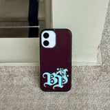 western glass case (burgundy)