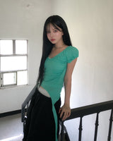 Linz Shirred Strap Short Sleeve