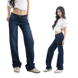 Tiberinus - Lily Jeans - Low-Rise Straight-Leg Jeans - Dark Blue - 23 cm Rise - 23.5 cm Leg Opening