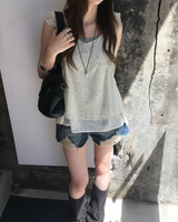 Flower frill blouse