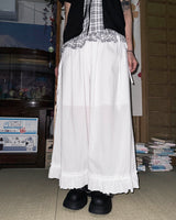 (2color) Frill Wide Ribbon Banding Pants