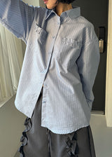 STRIPE FRILL SHIRT