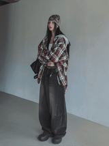 Kench incisional balloon denim pants