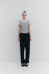 【MADE】 Stripe Cropped T-Shirts_Ivory