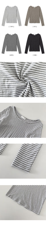 Brae U-Neck Dangara Round Long Sleeve T-Shirt