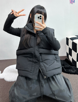 オーバーワイドベストパディング🩶🤍🖤☁ - 4カラー