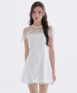 ELYSIAN LACE CAPE DRESS_TT6S607IV