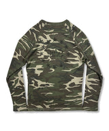 Raglan Camo Waffle Long Sleeve_Khaki