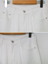 Summer Ivory Loose Cotton Wide Pants (3color)