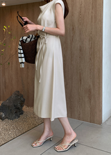 De Mer Drape Shirred Long Dress / 2 colors