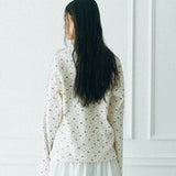 Waffle Raglan Tee (Flower_ivory)