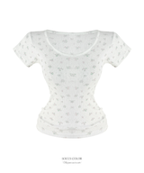 Flower Eyelet Top