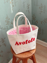Signature canvas check tote bag