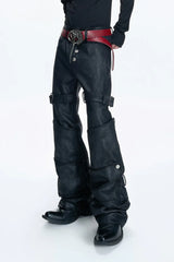Waxed Coated Straight Jeans