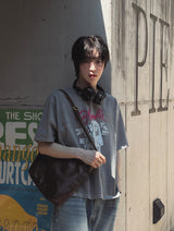 べロッドクロッププリントショートスリーブTシャツ