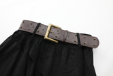 Metal Belt Layered Uneven Skirt