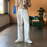 LMNバーンリーピンタックハーフバンディングワイドデニムパンツ (3 colors)