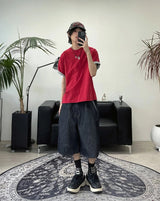 エドハイデンシティロールアップカラーマッチング半袖Tシャツ