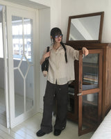 Meffin Stripe Loose Fit Cotton Shirt
