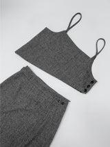 [FW/Setup Available] Bocashi Button Long Skirt